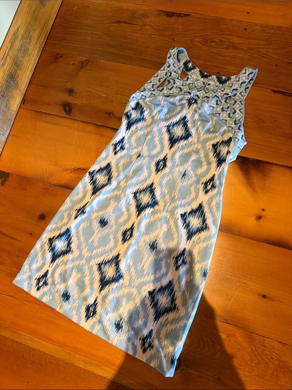 Sleeveless Blue Print Summer Dress